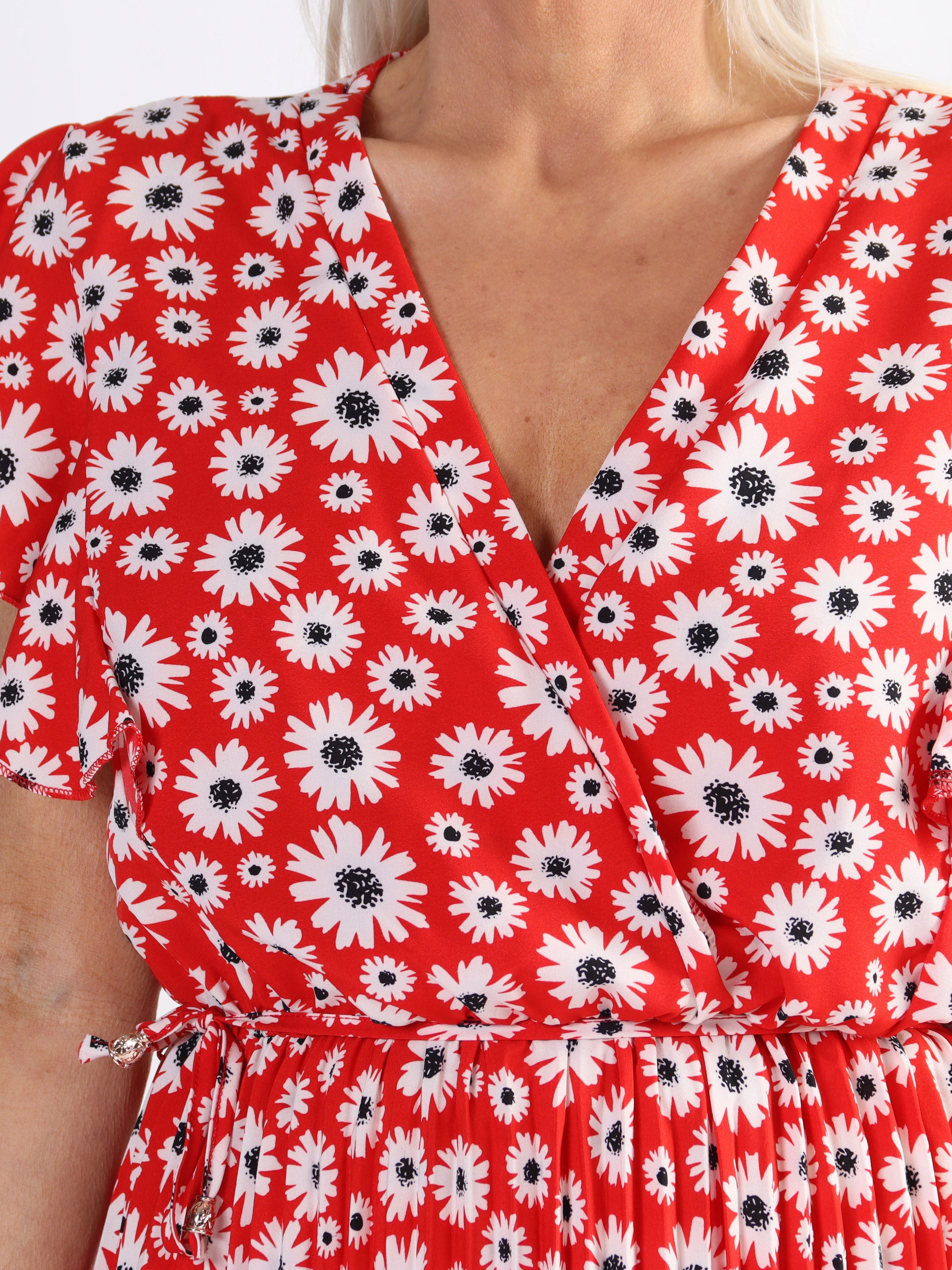 Callidora Flower - Klänning i plusstorlek med veck och volanger